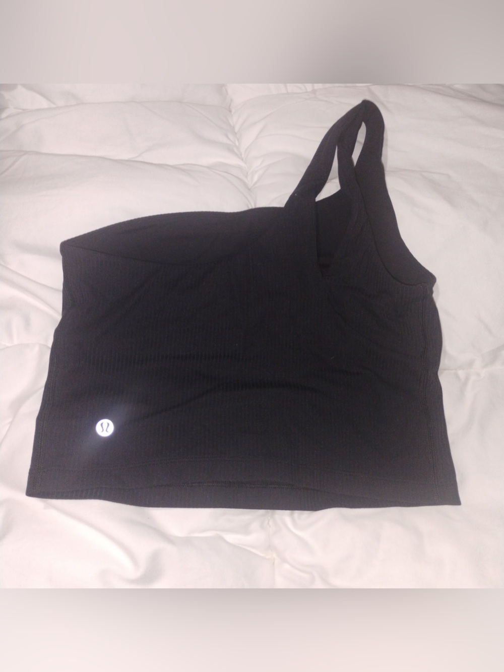 lululemon athletica Black Ribbed Sports Crop Tank